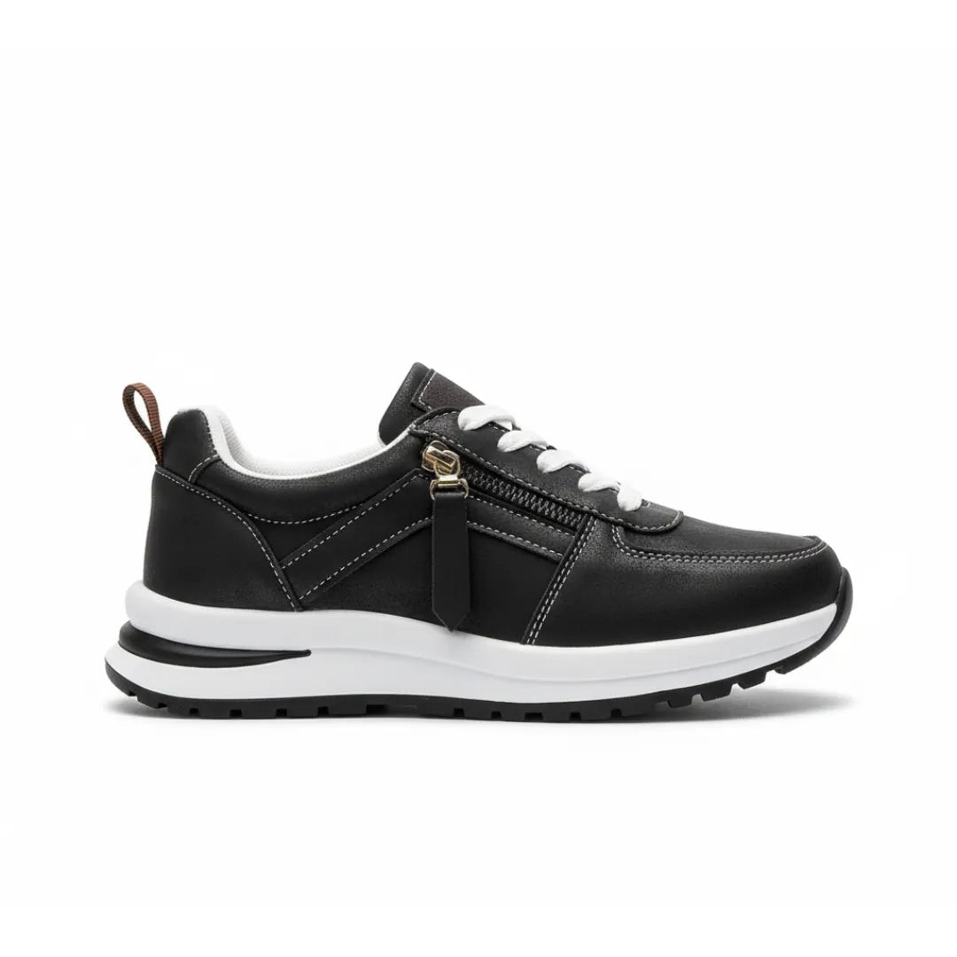 Womens Platform Sneakers Golden Metallic Mixed Material Design - Product detail 8