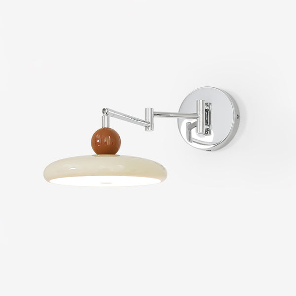 Modern Swing Arm Wall Lamp  Chrome Metal With Cream Shade - Product detail 24