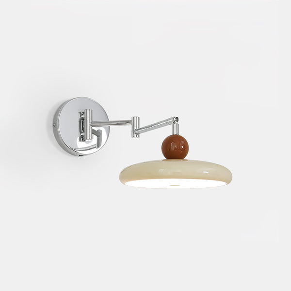 Modern Swing Arm Wall Lamp  Chrome Metal With Cream Shade - Product detail 22
