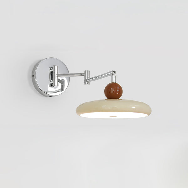 Modern Swing Arm Wall Lamp  Chrome Metal With Cream Shade - Product detail 23