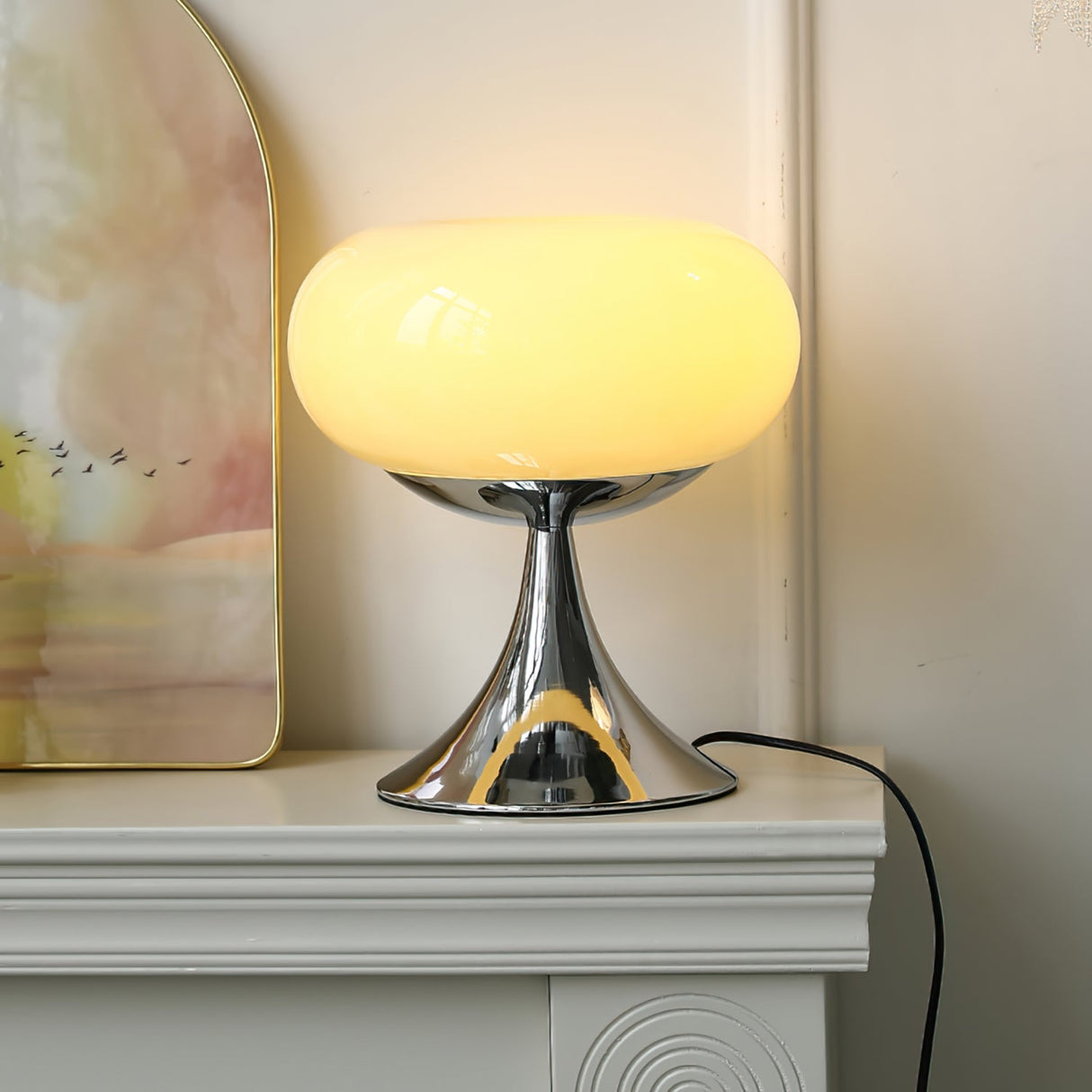 Modern Table Lamp Glass Globe Chrome Base Design - Product detail 25