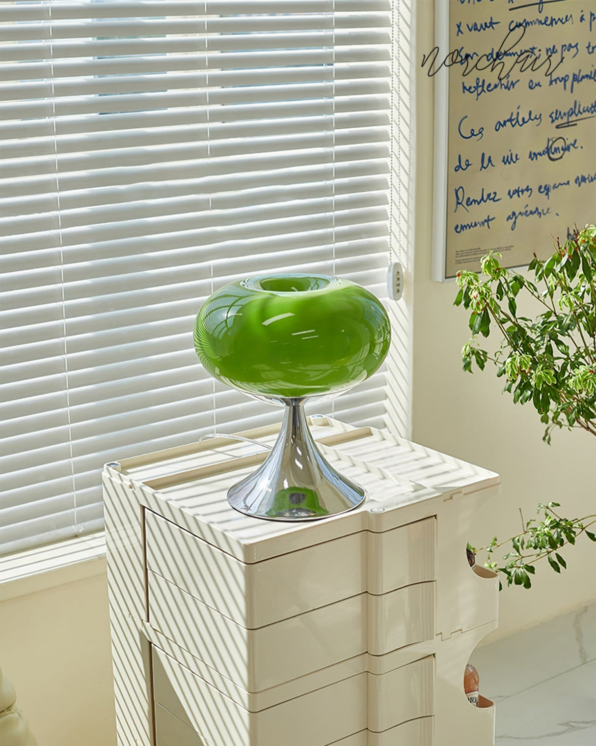 Modern Table Lamp Glass Globe Chrome Base Design - Product detail 10