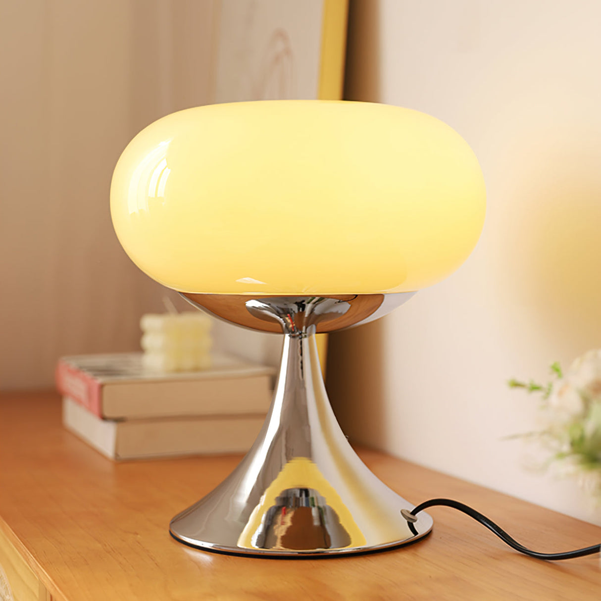 Modern Table Lamp Glass Globe Chrome Base Design - Product detail 27