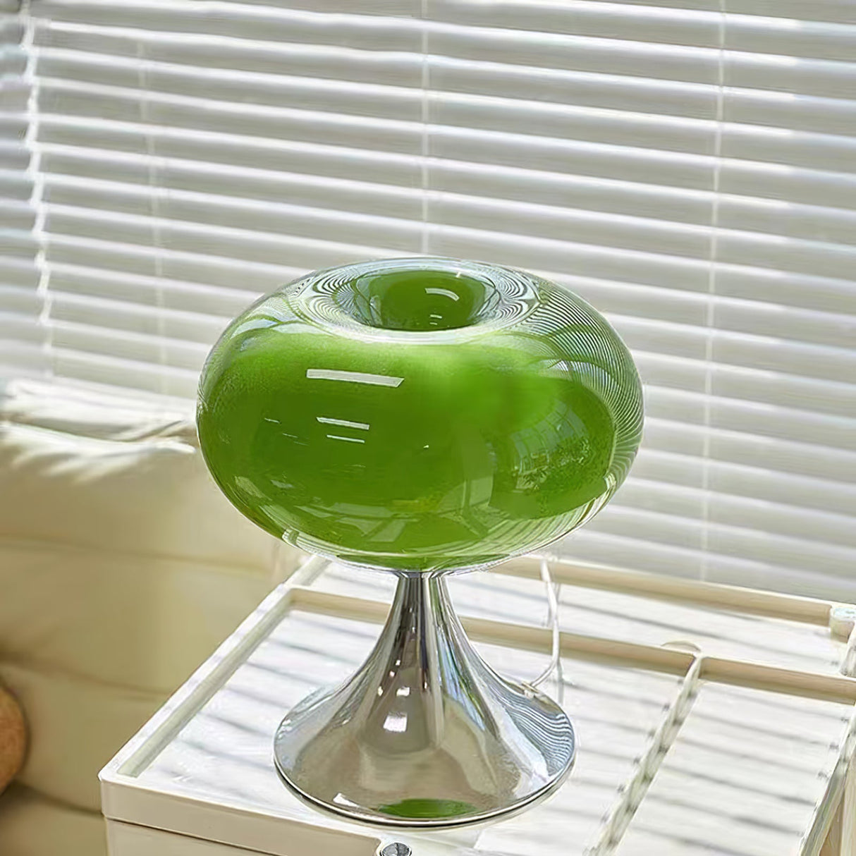 Modern Table Lamp Glass Globe Chrome Base Design - Product detail 6