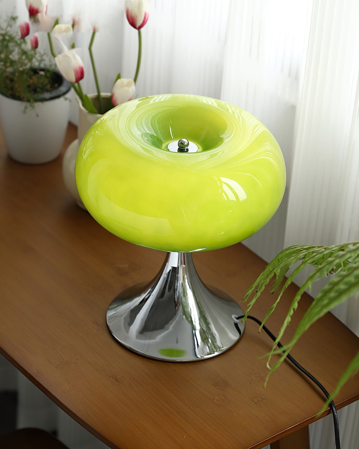 Modern Table Lamp Glass Globe Chrome Base Design - Product detail 14