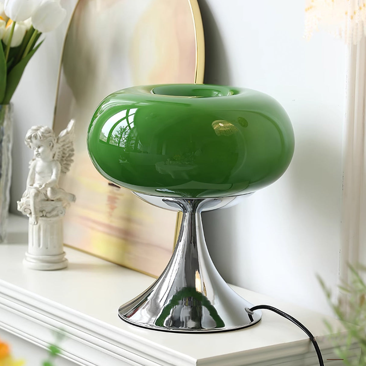 Modern Table Lamp Glass Globe Chrome Base Design - Product detail 5