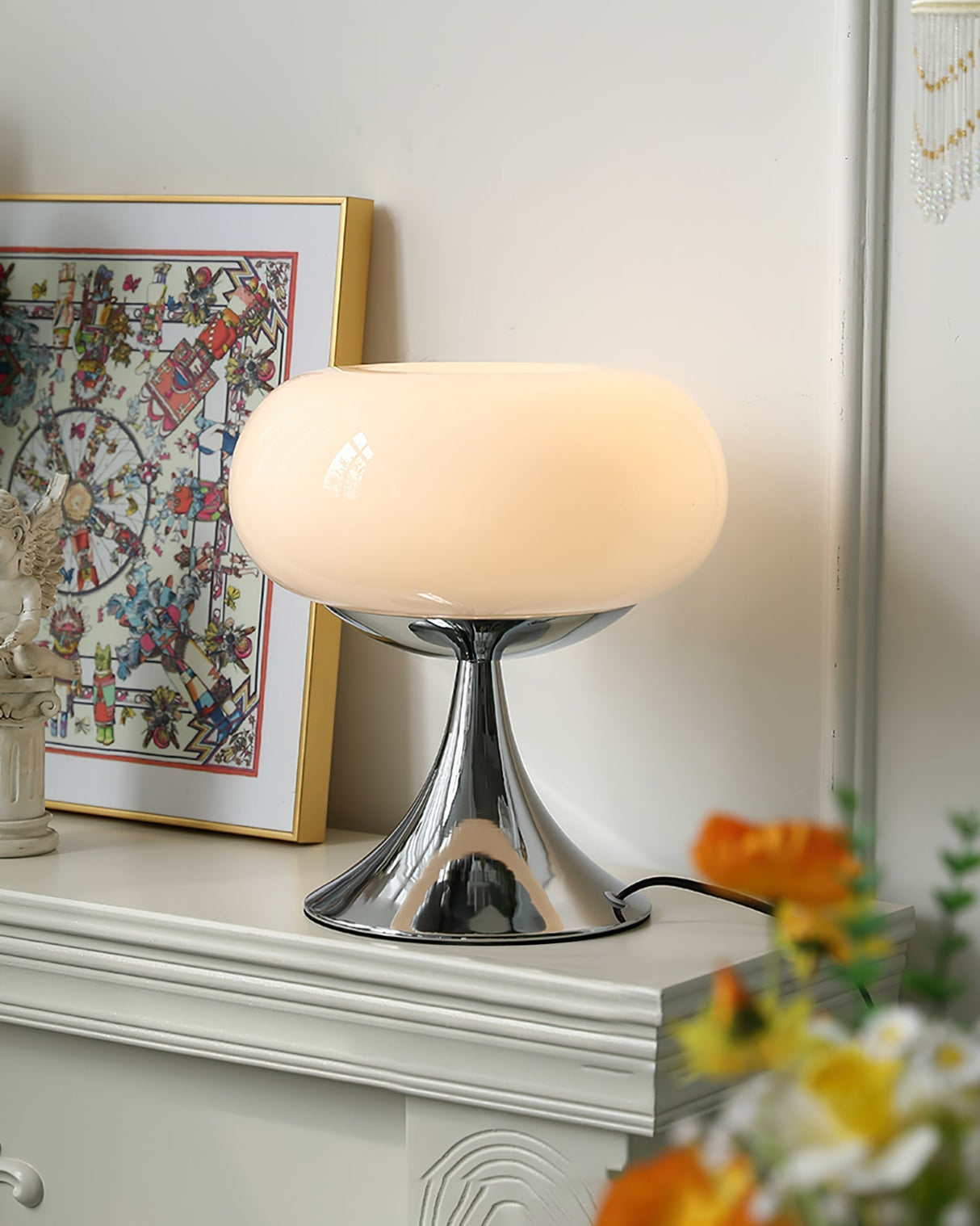 Modern Table Lamp Glass Globe Chrome Base Design - Product detail 30