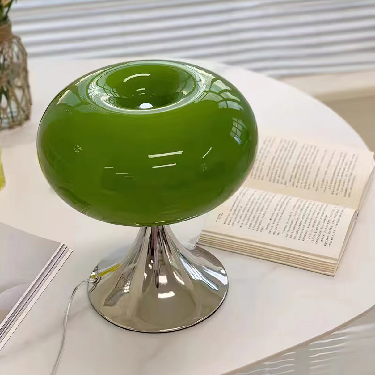 Modern Table Lamp Glass Globe Chrome Base Design - Product detail 7