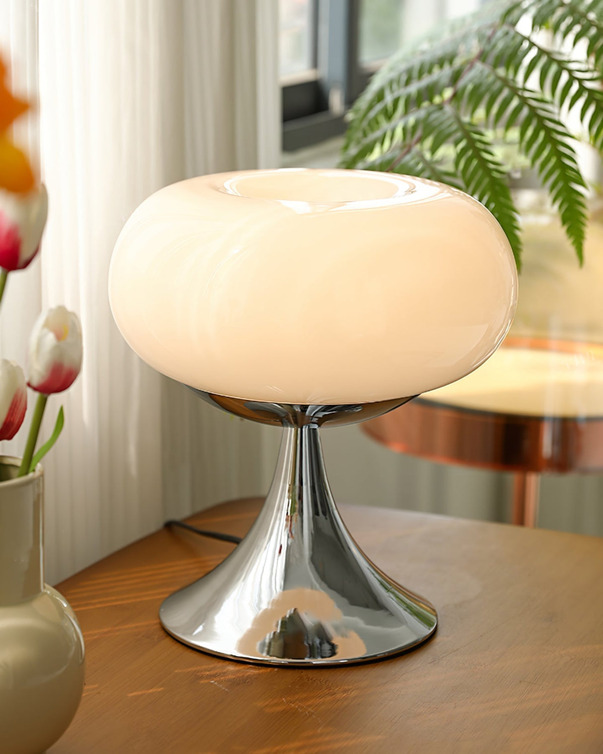 Modern Table Lamp Glass Globe Chrome Base Design - Product detail 31