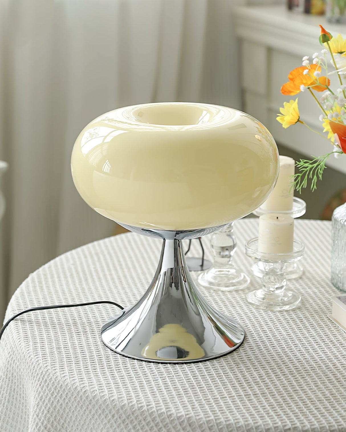 Modern Table Lamp Glass Globe Chrome Base Design - Product detail 11