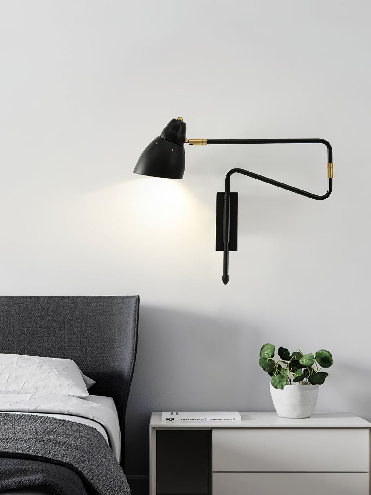Modern Wall Lamp Adjustable Arm with Brass Accents - Product detail 11