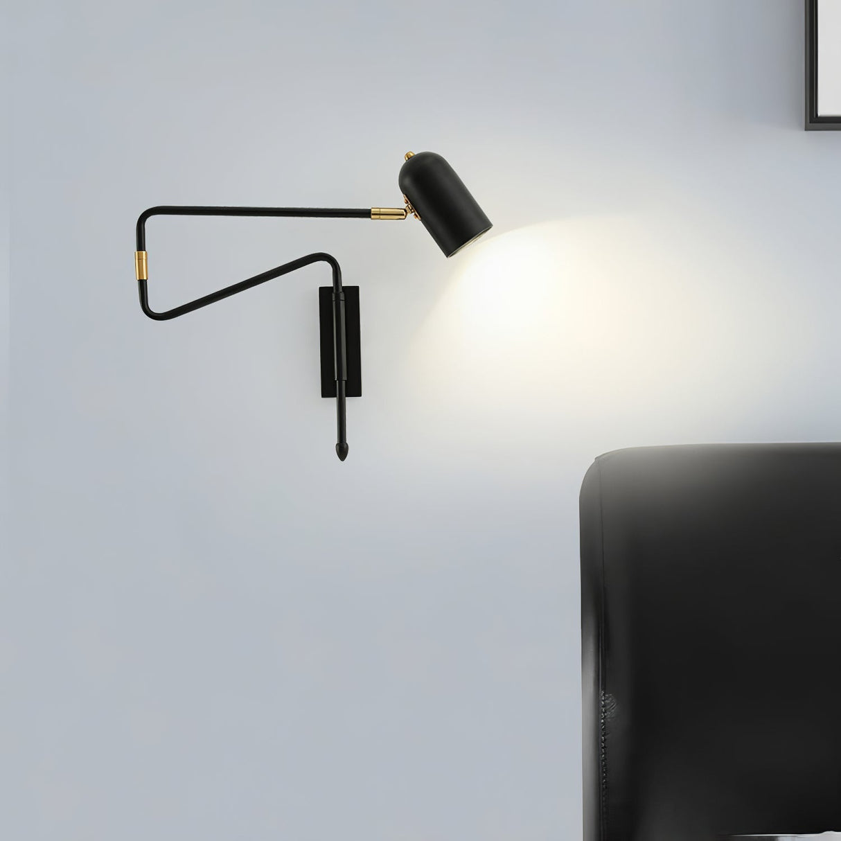 Modern Wall Lamp Adjustable Arm with Brass Accents - Product example