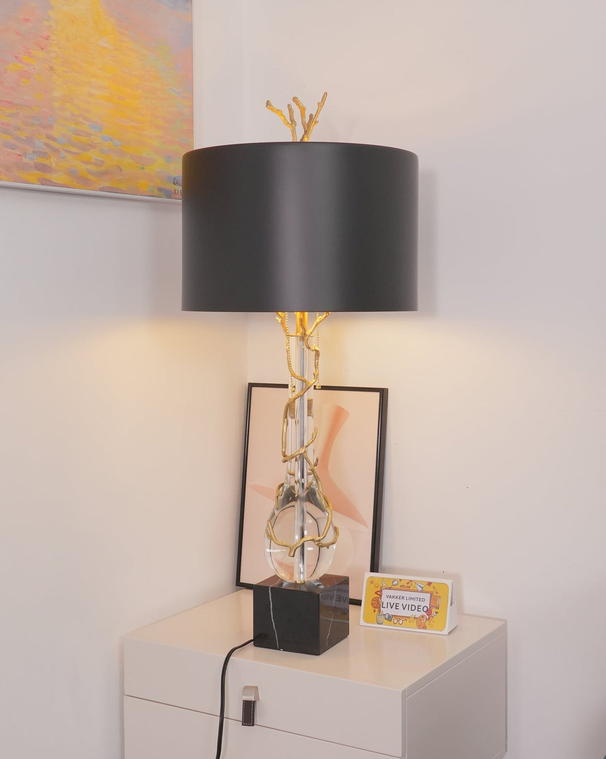 Natural Stone Table Lamp Glass Branch Design - Product detail 6