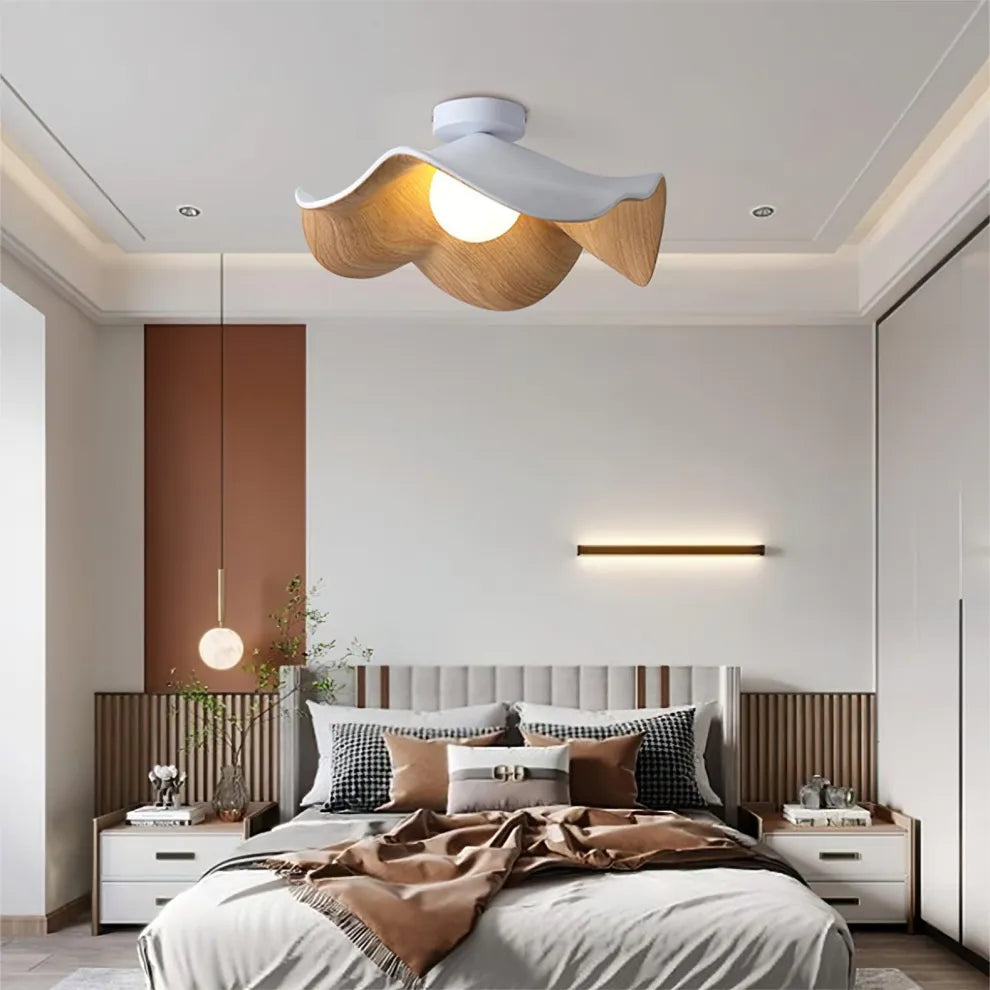 Modern Lotus Ceiling Light Wooden Wave Design - Product detail 6