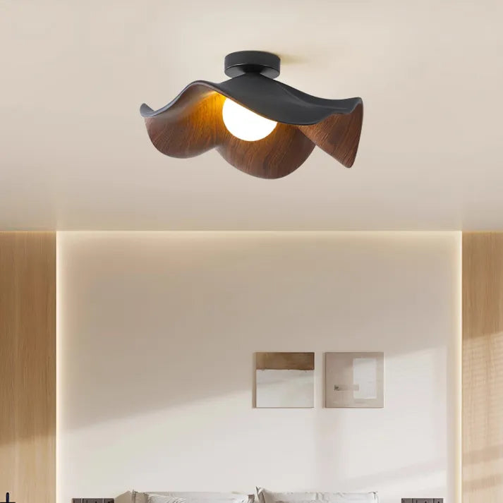 Modern Lotus Ceiling Light Wooden Wave Design - Product detail 7