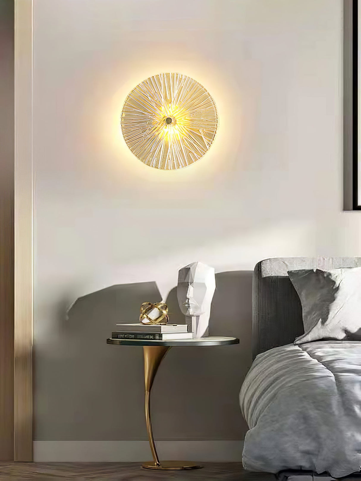 Modern Lotus Wall Light Textured Glass Disc Design - Product detail 9