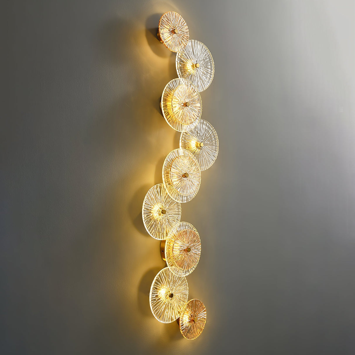 Modern Lotus Wall Light Textured Glass Disc Design - Product detail 6