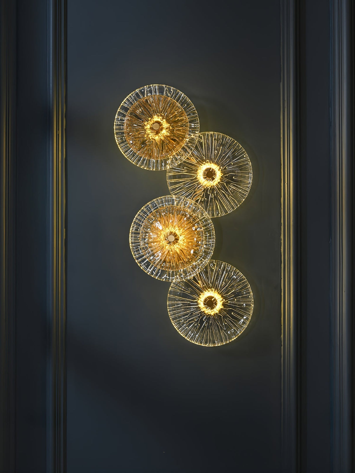 Modern Lotus Wall Light Textured Glass Disc Design - Product detail 23