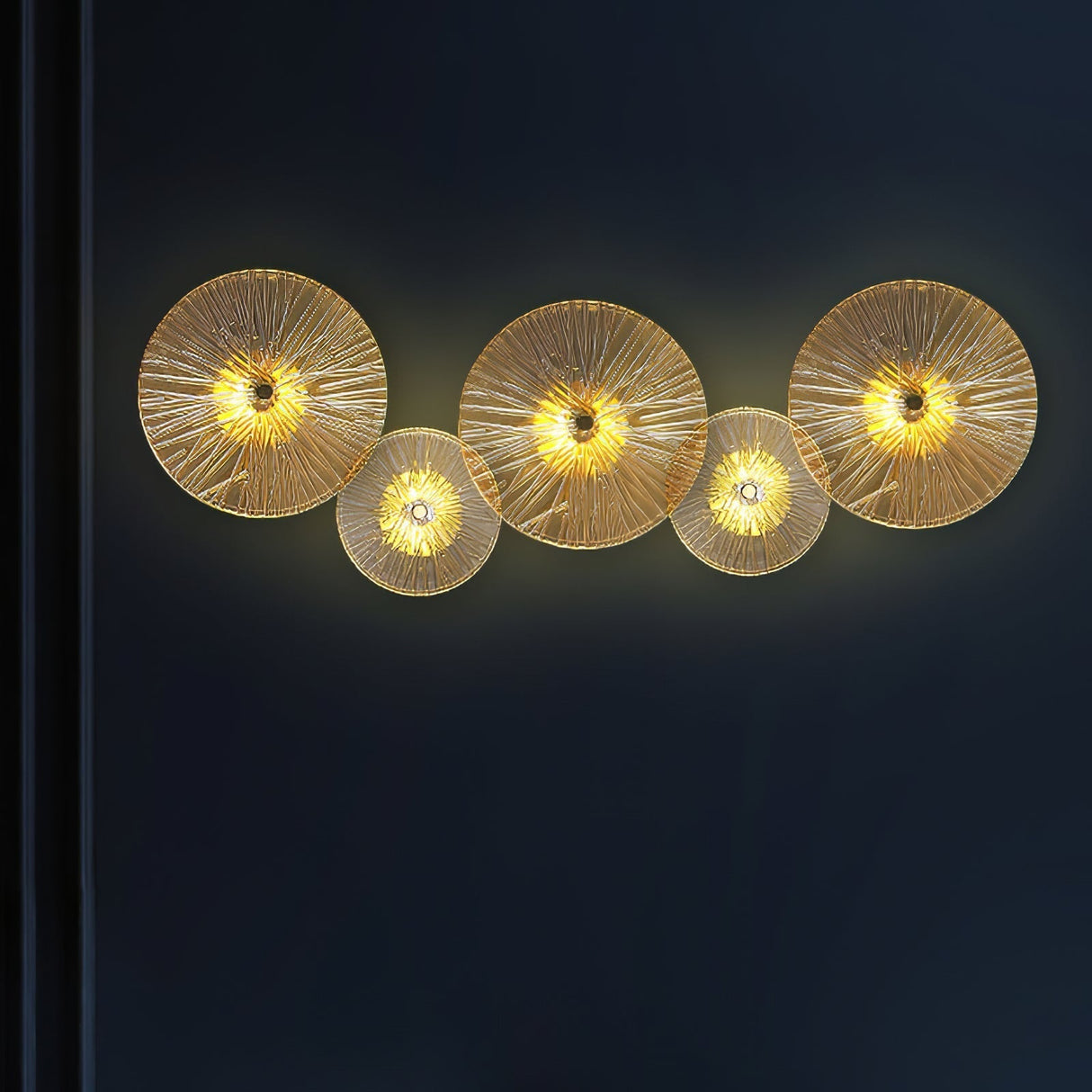 Modern Lotus Wall Light Textured Glass Disc Design - Product detail 28