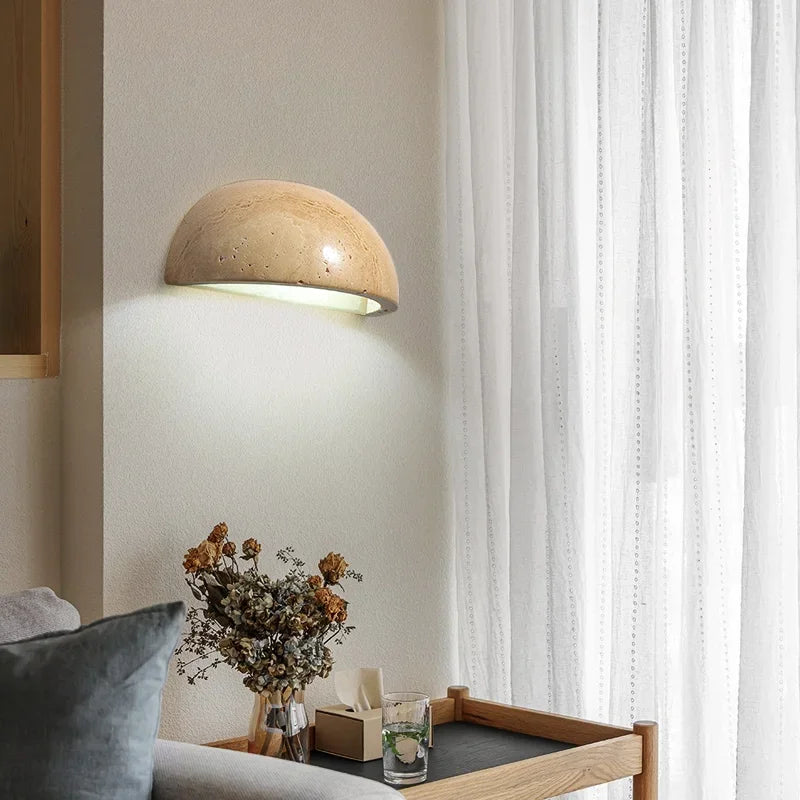 Stone Wall Light Natural Texture LED Sconce - Detailed view