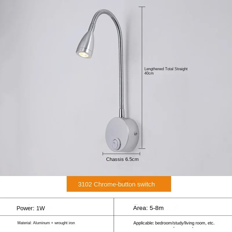 LED Wall Light Adjustable Flexible Arm Reading Lamp - Product detail 4