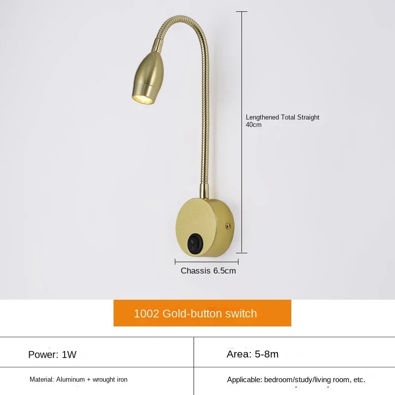 LED Wall Light Adjustable Flexible Arm Reading Lamp - Product detail 5