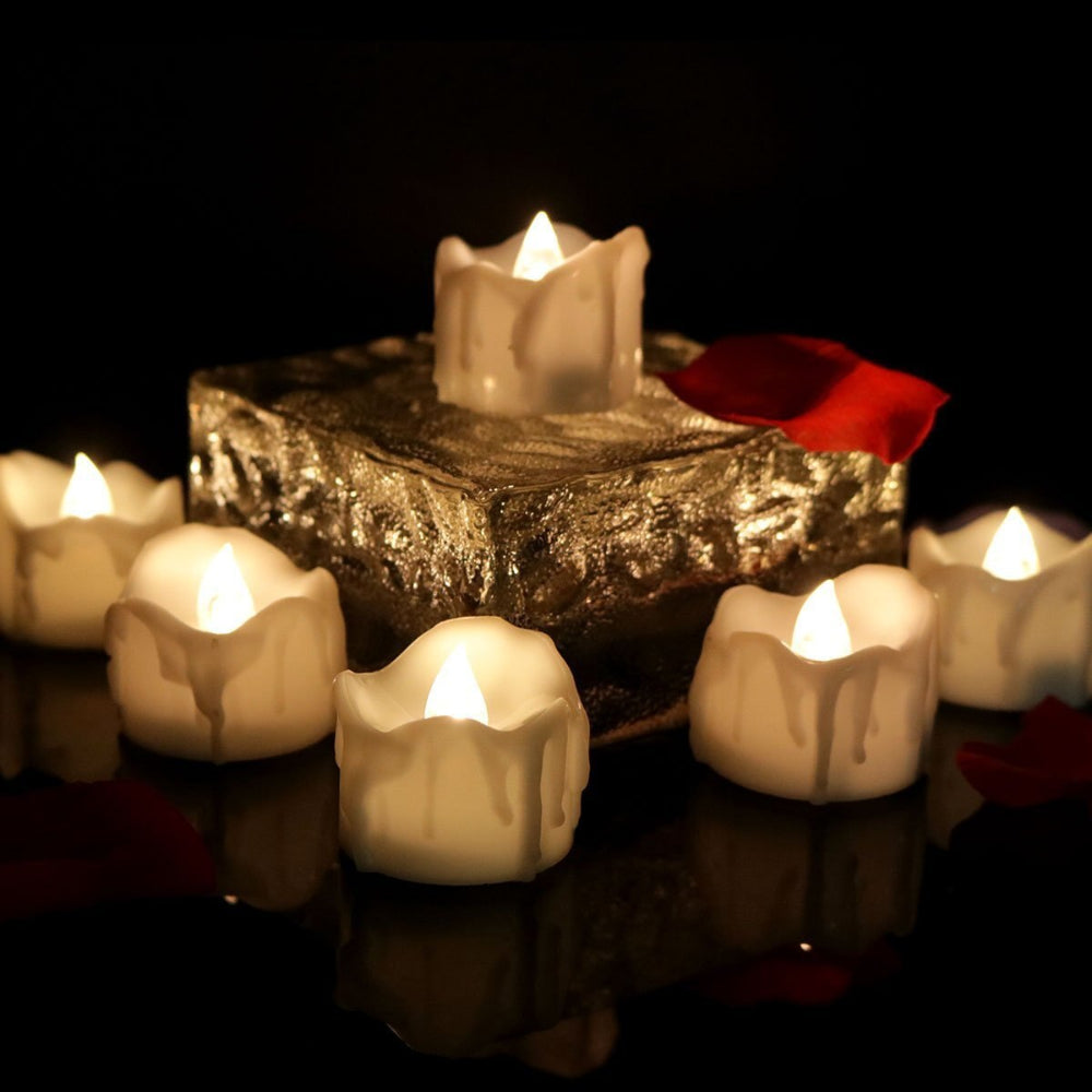 Flameless LED Tea Light Candles Realistic Flickering Glow Set - Product example
