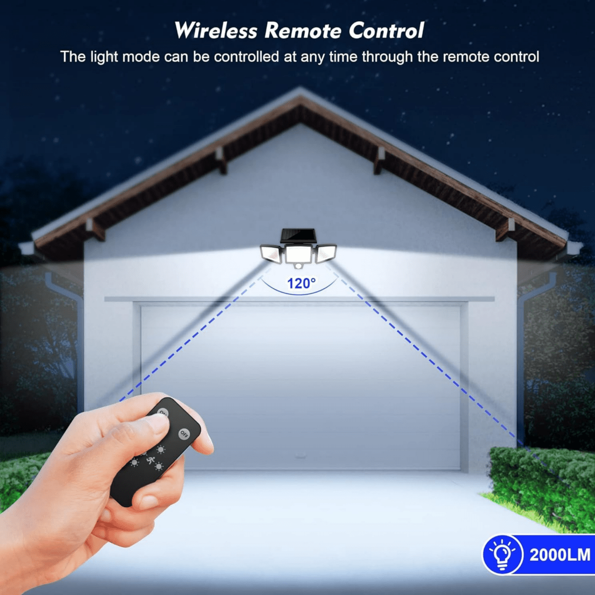 Solar Motion Security Light Three Adjustable LED Heads with Remote - Product detail 4