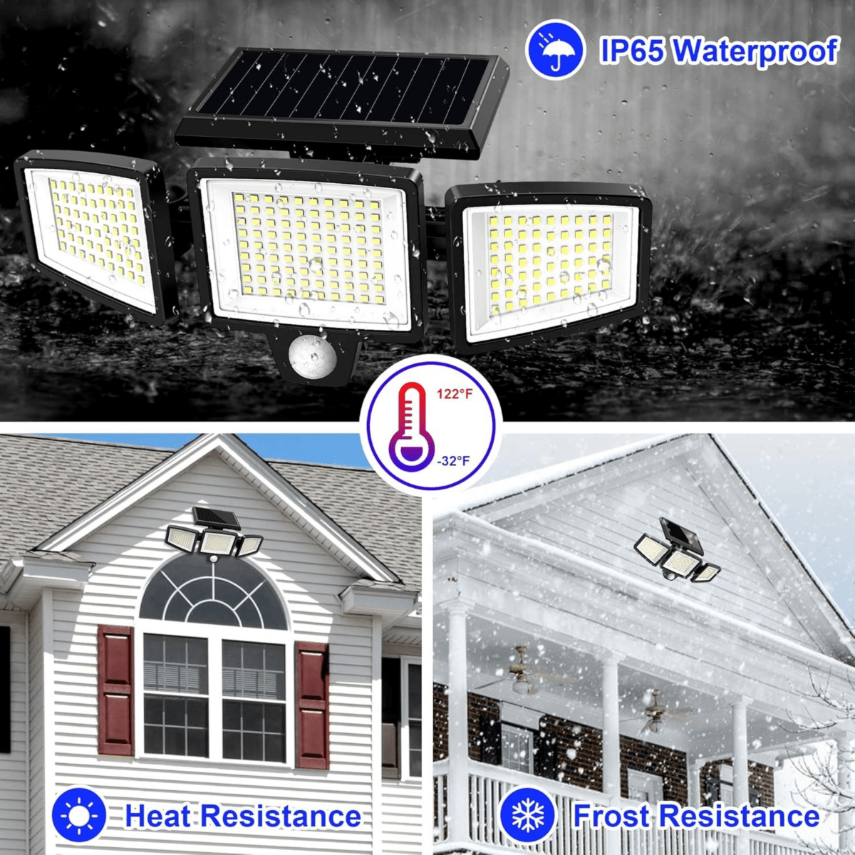 Solar Motion Security Light Three Adjustable LED Heads with Remote - Product detail 5