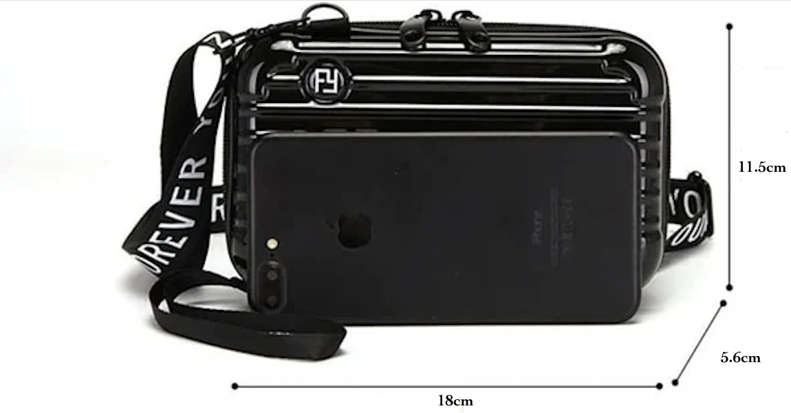 Hard Shell Crossbody Bag Compact Ribbed Design with Adjustable Strap - Product detail 8