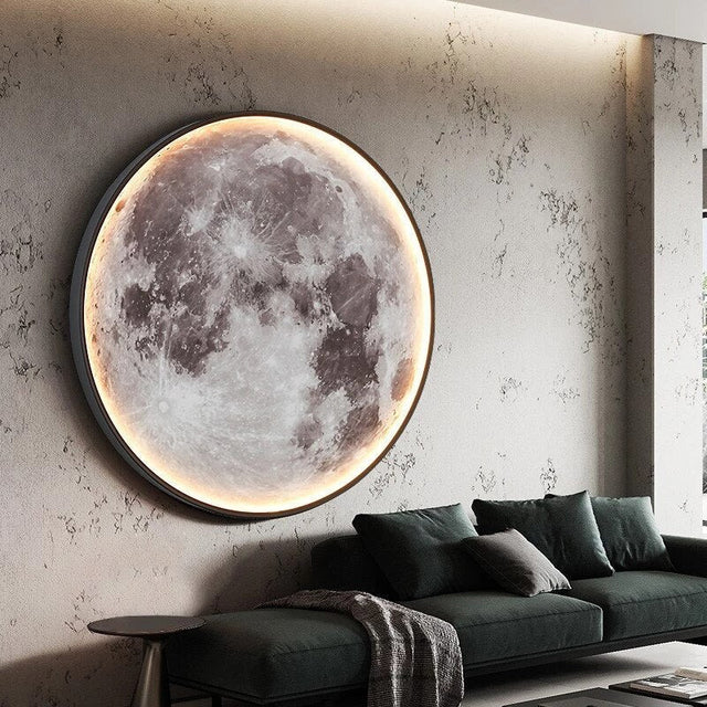 LED Moon Wall Light  Realistic Lunar Surface Design - Product showcase