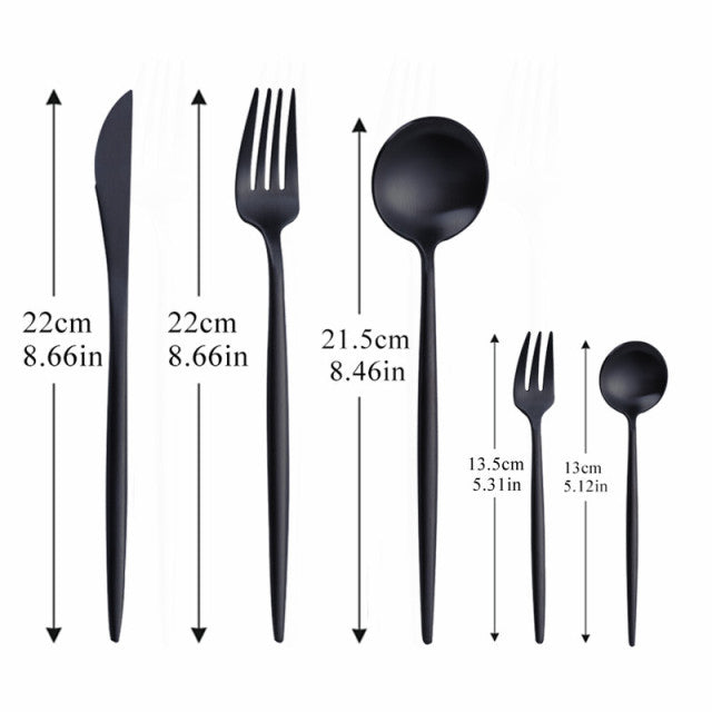 Stainless Steel Cutlery Set Modern Minimalist Gold Finish - Product detail 5