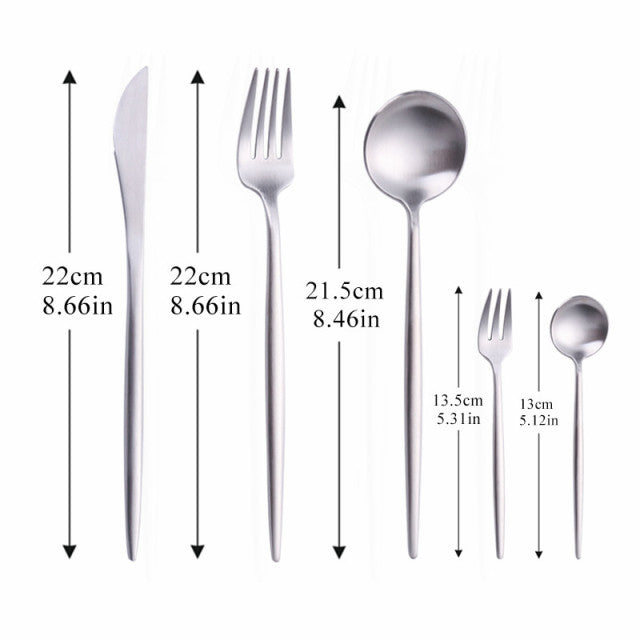 Stainless Steel Cutlery Set Modern Minimalist Gold Finish - Product detail 6