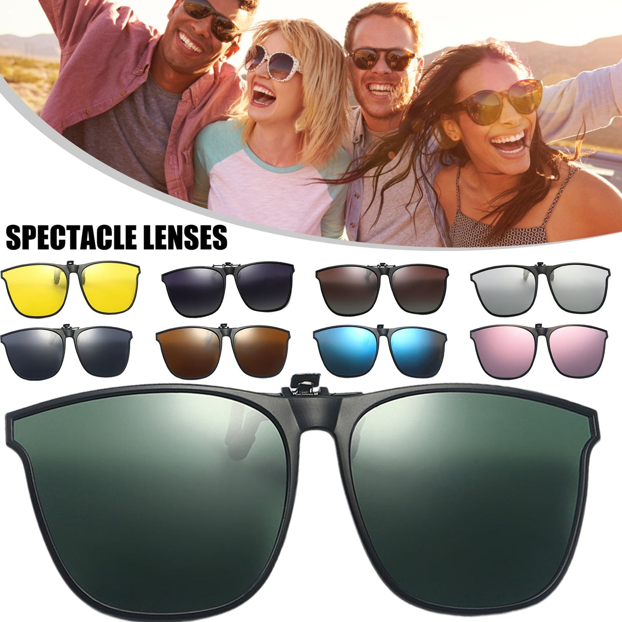Clip-On Polarized Sunglasses Lightweight UV400 Protection - Product showcase