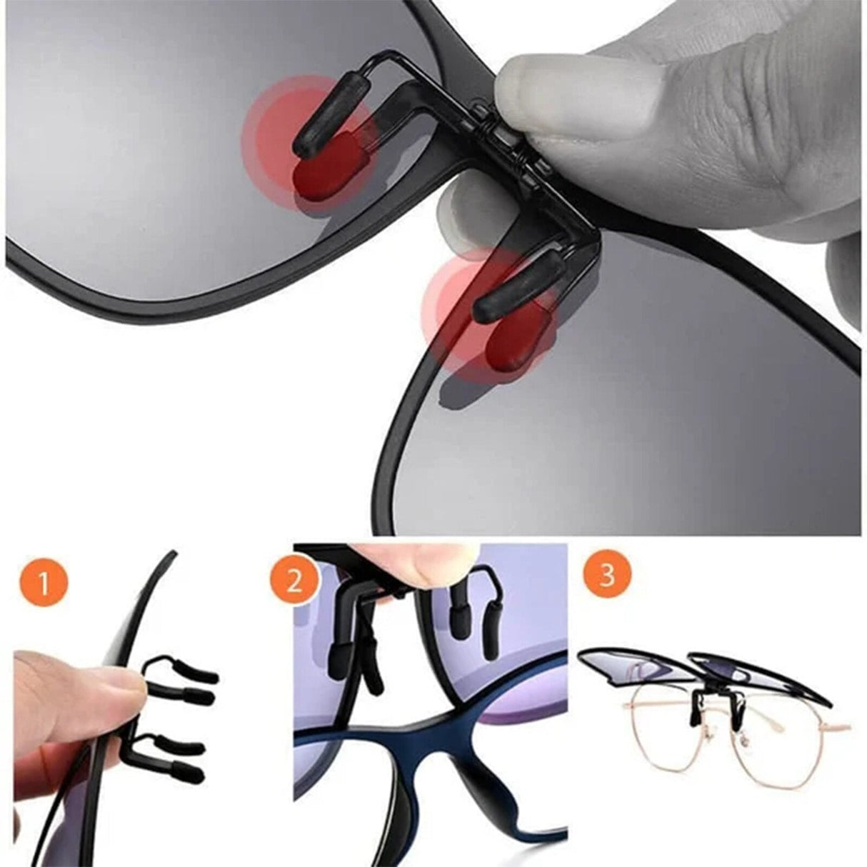 Clip-On Polarized Sunglasses Lightweight UV400 Protection - Product example