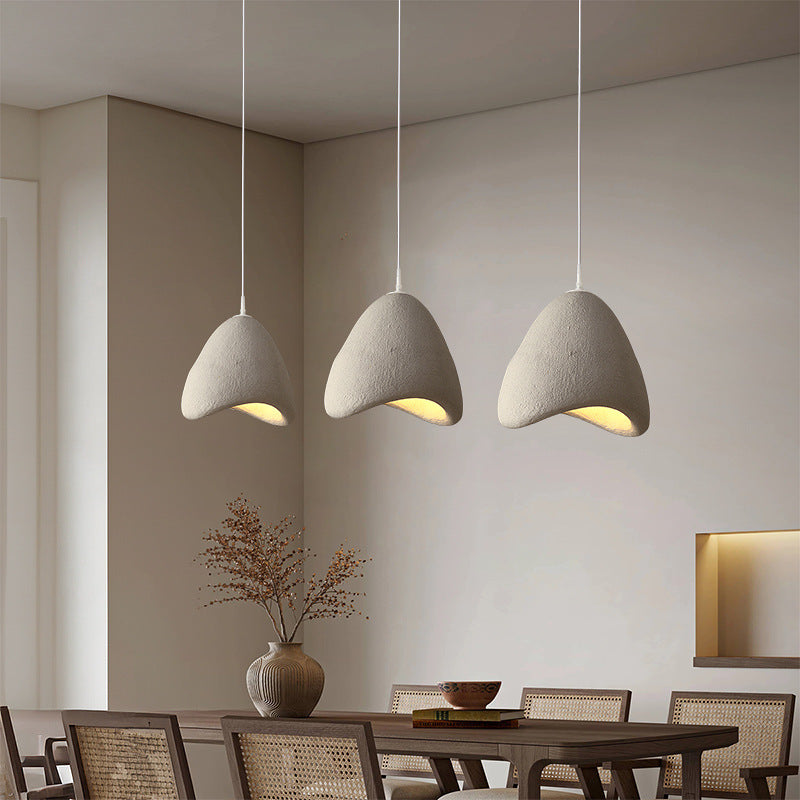 Minimalist Pendant Light Textured White Dome Design - Product example