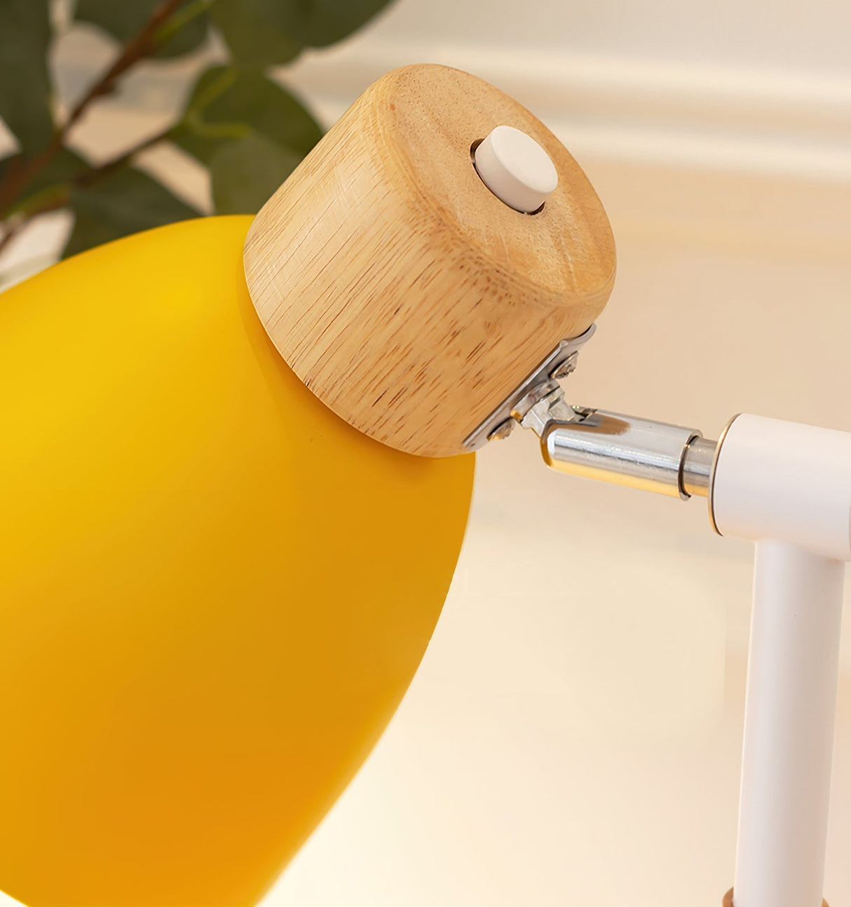 Scandinavian Table Lamp Wood Base White Shade Design - Product detail 4