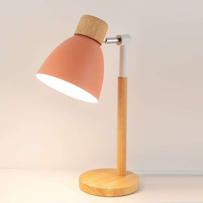 Scandinavian Table Lamp Wood Base White Shade Design - Product detail 15