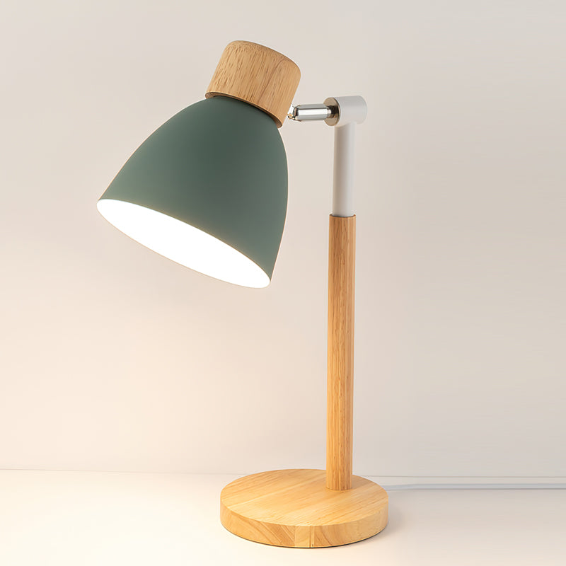 Scandinavian Table Lamp Wood Base White Shade Design - Product detail 10