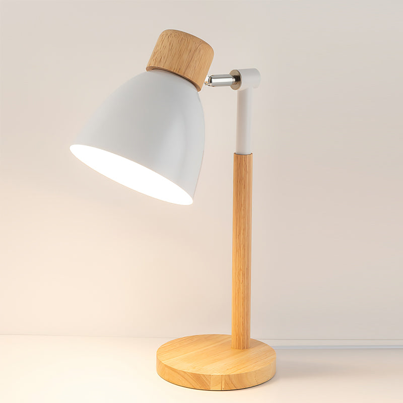 Scandinavian Table Lamp Wood Base White Shade Design - Product detail 13
