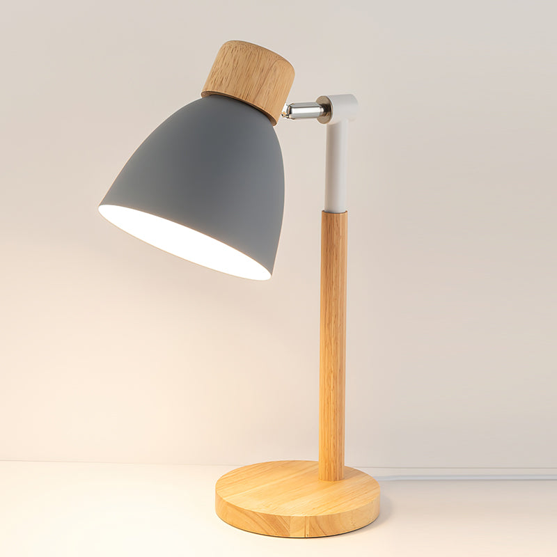 Scandinavian Table Lamp Wood Base White Shade Design - Product detail 16