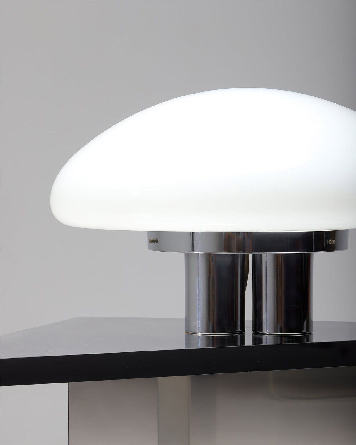 Modern Table Lamp White Glass Dome Chrome Base - Product detail 11