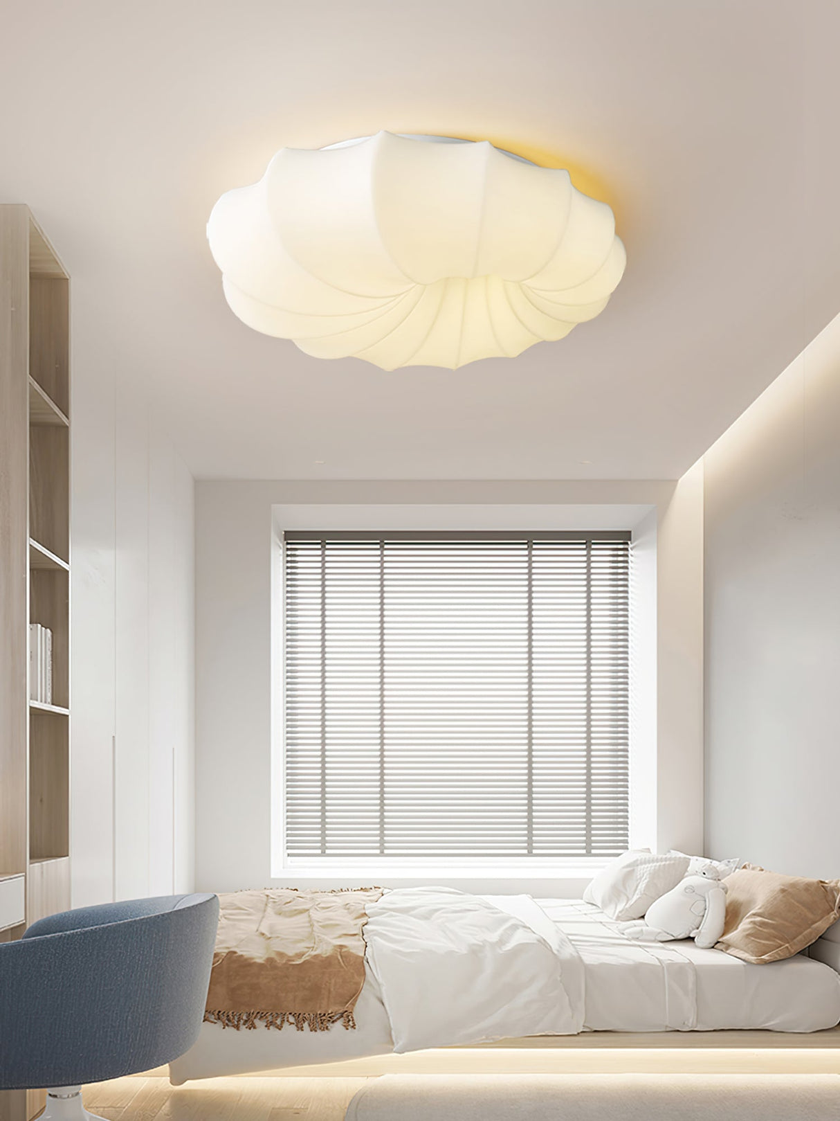 Modern Shell Ceiling Light Sculpted Wave Design - Product example