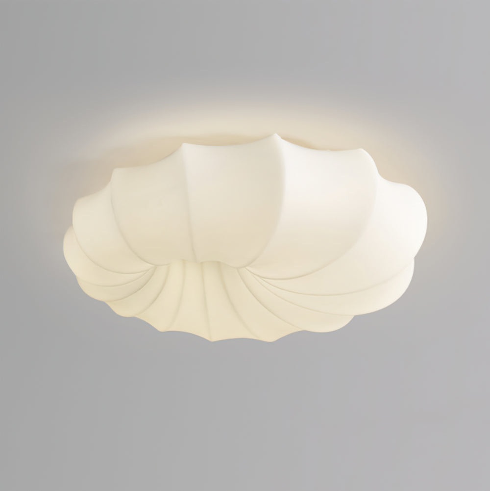Modern Shell Ceiling Light Sculpted Wave Design - Detailed view