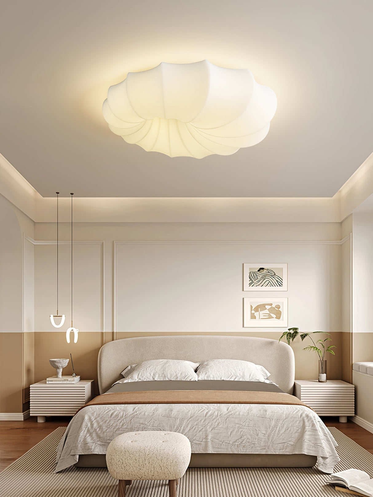 Modern Shell Ceiling Light Sculpted Wave Design - Product detail 6