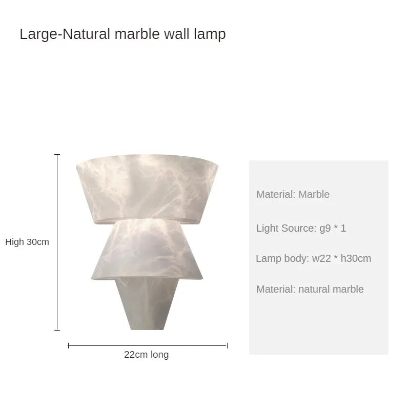 Natural Marble Wall Light Modern Geometric Stone Design - Product detail 5