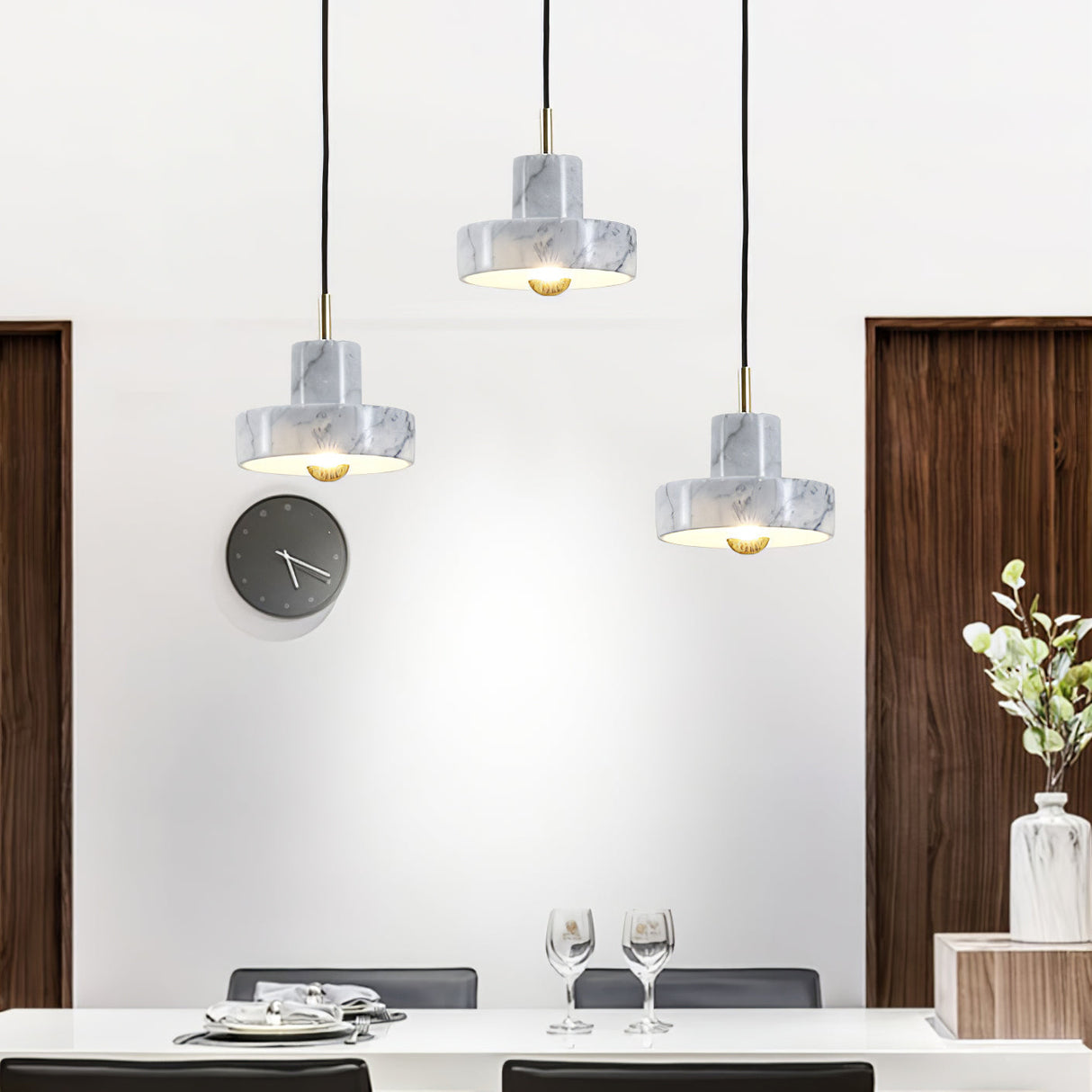 Marble Pendant Light Natural Stone Cylindrical Design - Product showcase