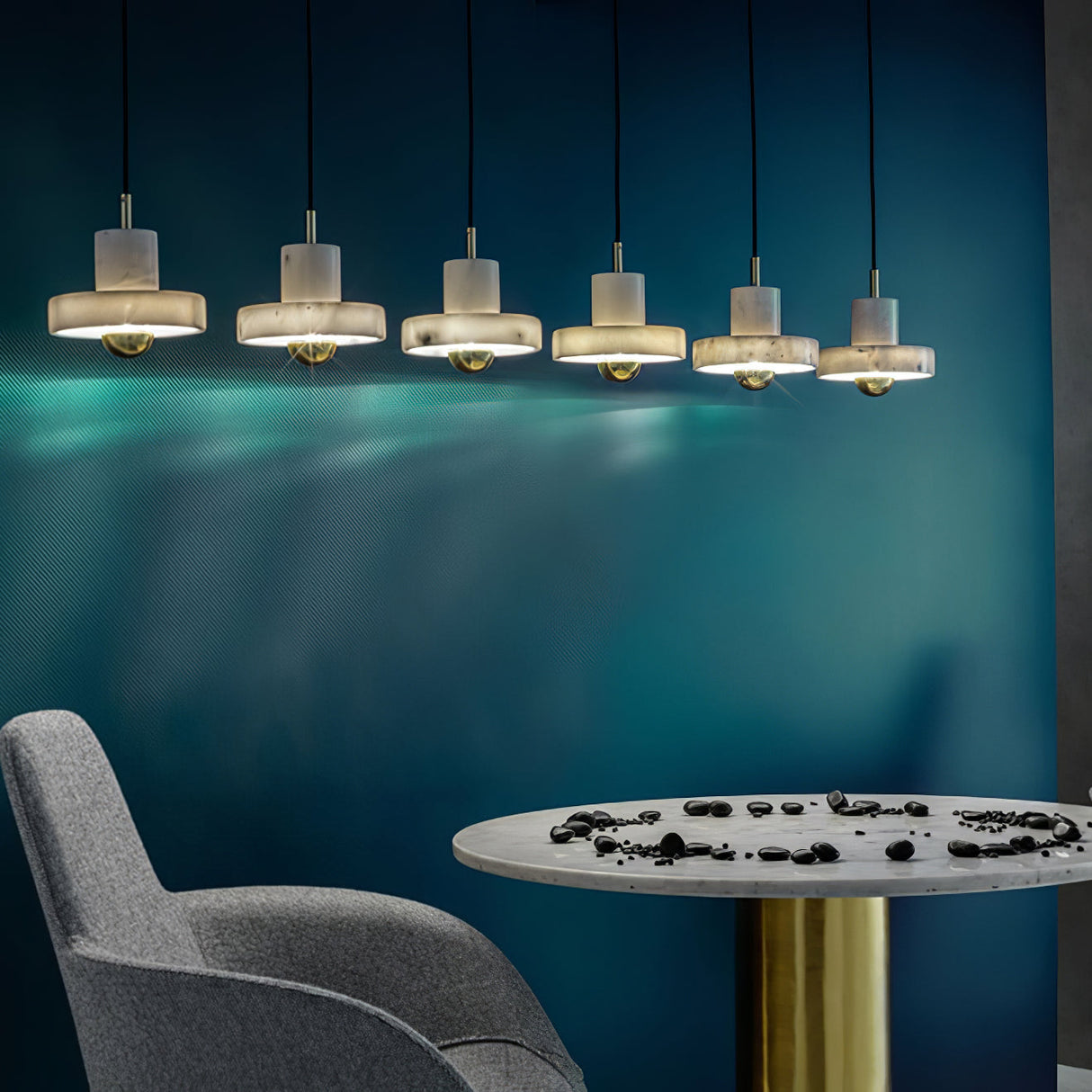 Marble Pendant Light Natural Stone Cylindrical Design - Product detail 5