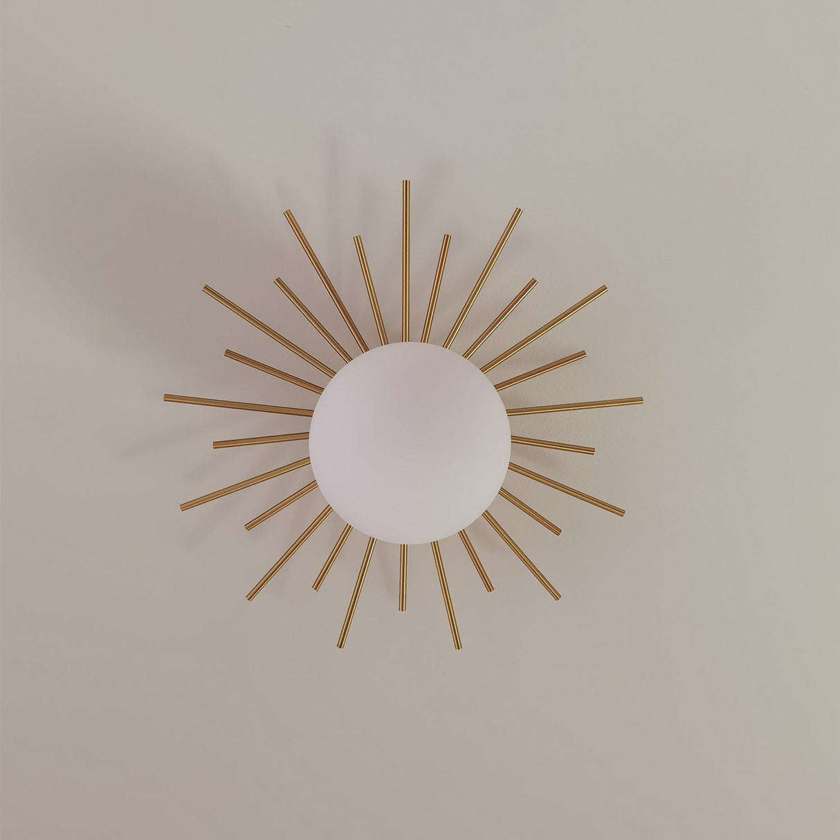 Modern Sunburst Ceiling Light Brass Rays Glass Globe Design - Product detail 24
