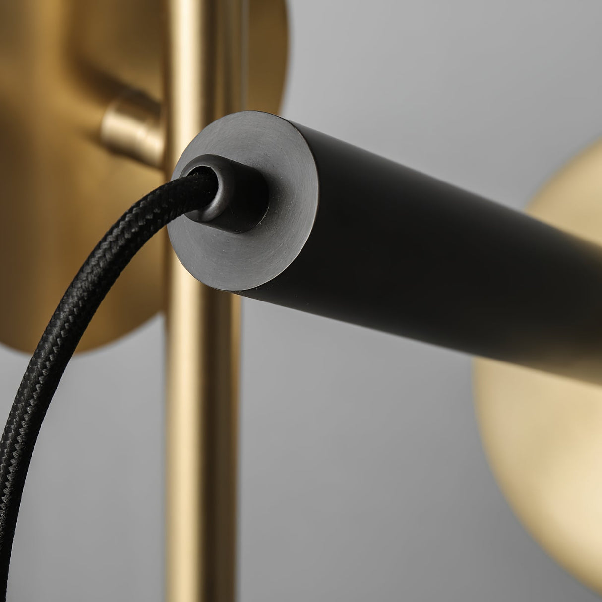 Modern LED Table Lamp Black Marble Base with Brass Accents - Product detail 10